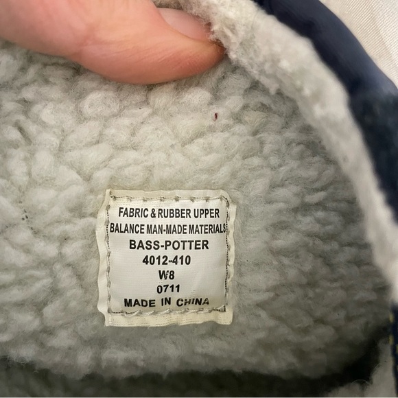 BASS | POTTER Women’s Navy Steel Shank Quilted Upper Rubber Bottom Boot Size 8 - Picture 10 of 14